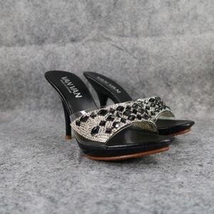 Van Van Shoes Womens 36 Sandal Pumps Stiletto Heel Slip On Rhinestone Fashion